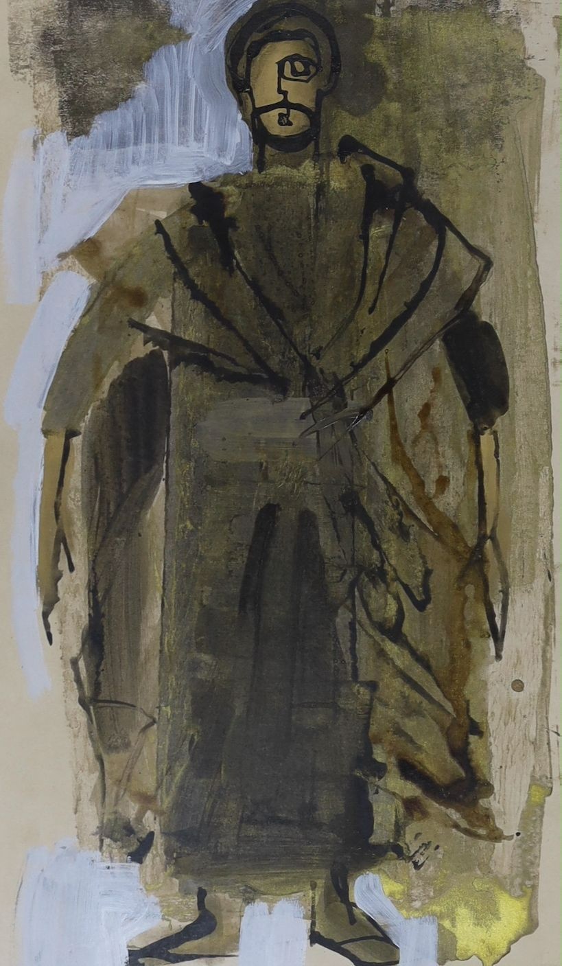 Ralph Koltai (1924-2018), mixed media, pair of Costume studies for a Royal Shakespeare Production, Timon of Athens, 50 x 26cm